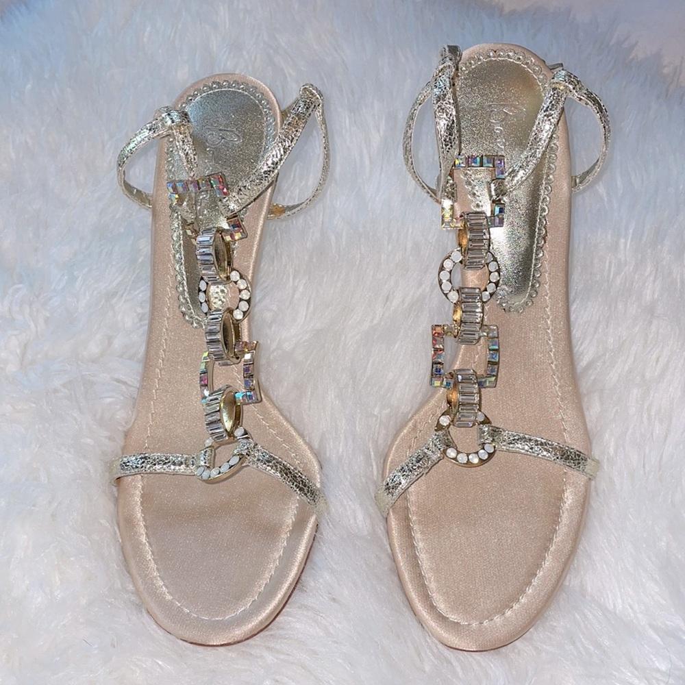 Bourne shoes -sz 37 (US 7) jeweled dress heels
